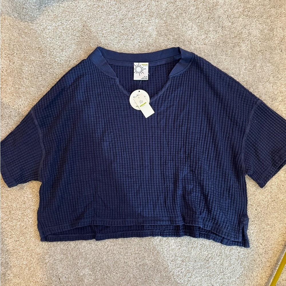 Offline By Aerie Wow Waffle Knit Cropped Top